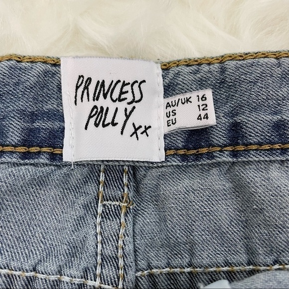 Princess polly wide leg jeans raw hem, size 12 - Picture 6 of 8